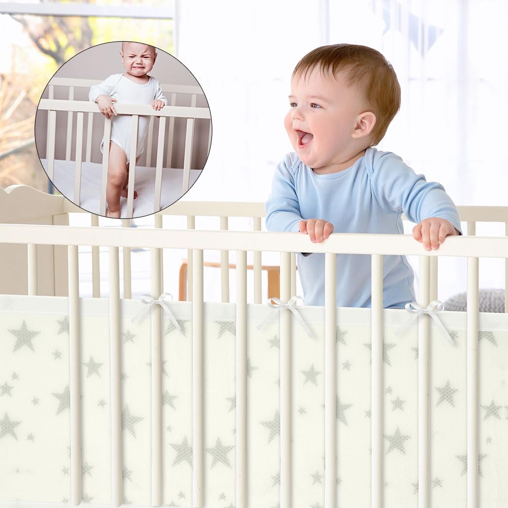 Vicloon hingav voodipehmendus beebivoodile, 2-osaline komplekt, Star