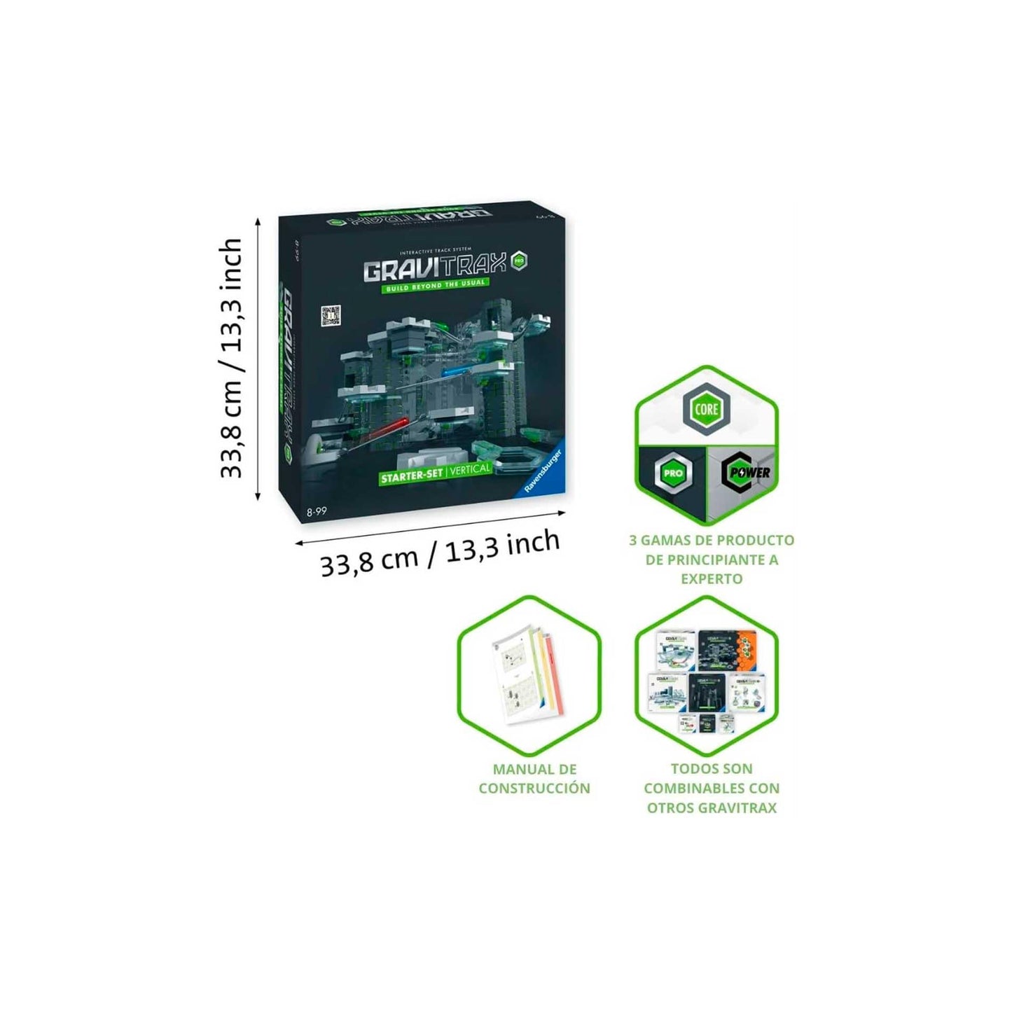 Ravensburger GraviTrax PRO stardikomplekt – magnetiline kuulikeste gravitatsioonirada, 152 osa