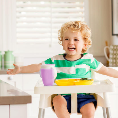 Munchkin Miracle 360°-Trinkbecher für Babys und Kleinkinder, BPA-freier Trinklernbecher mit Griffen, auslaufsicher & spülmaschinenfest, für Kinder ab 6 Monaten - 207 ml, lila