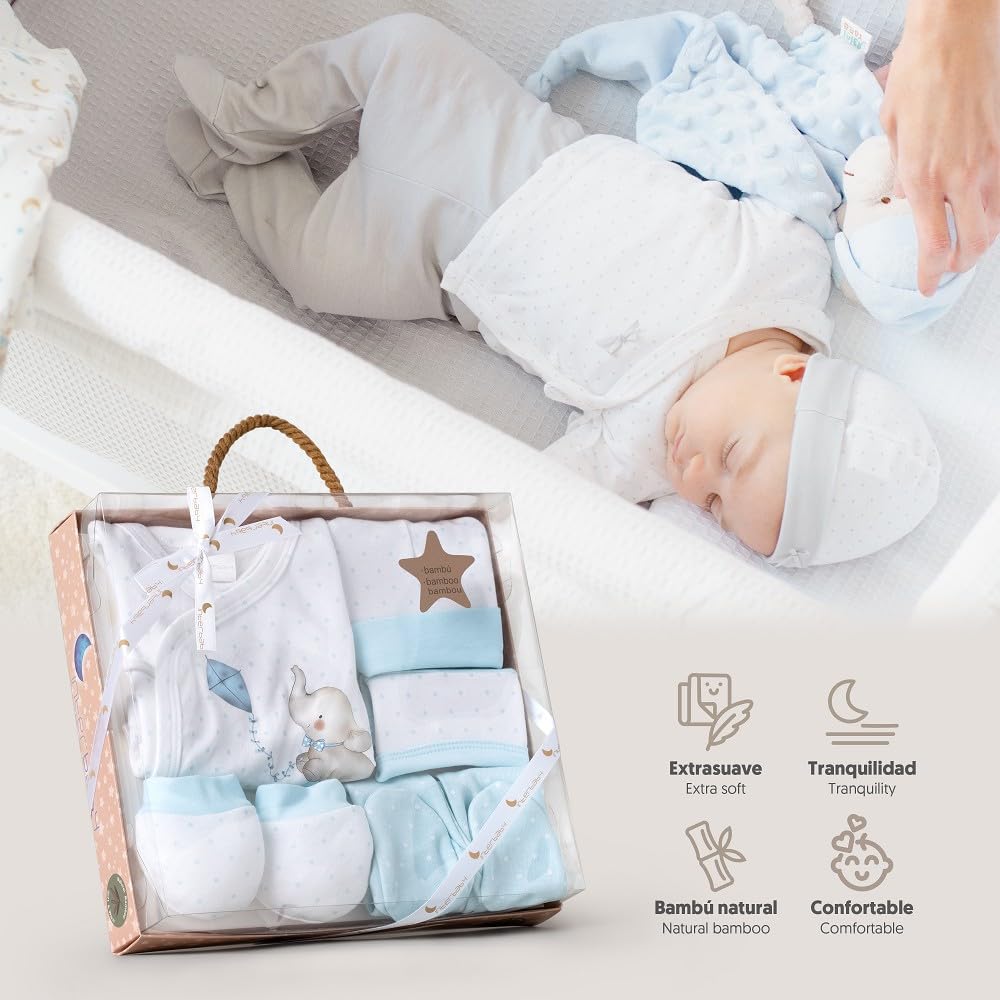 Interbaby beebikingituskomplekt Elefantito sinine 0-6 kuud, 5-osaline