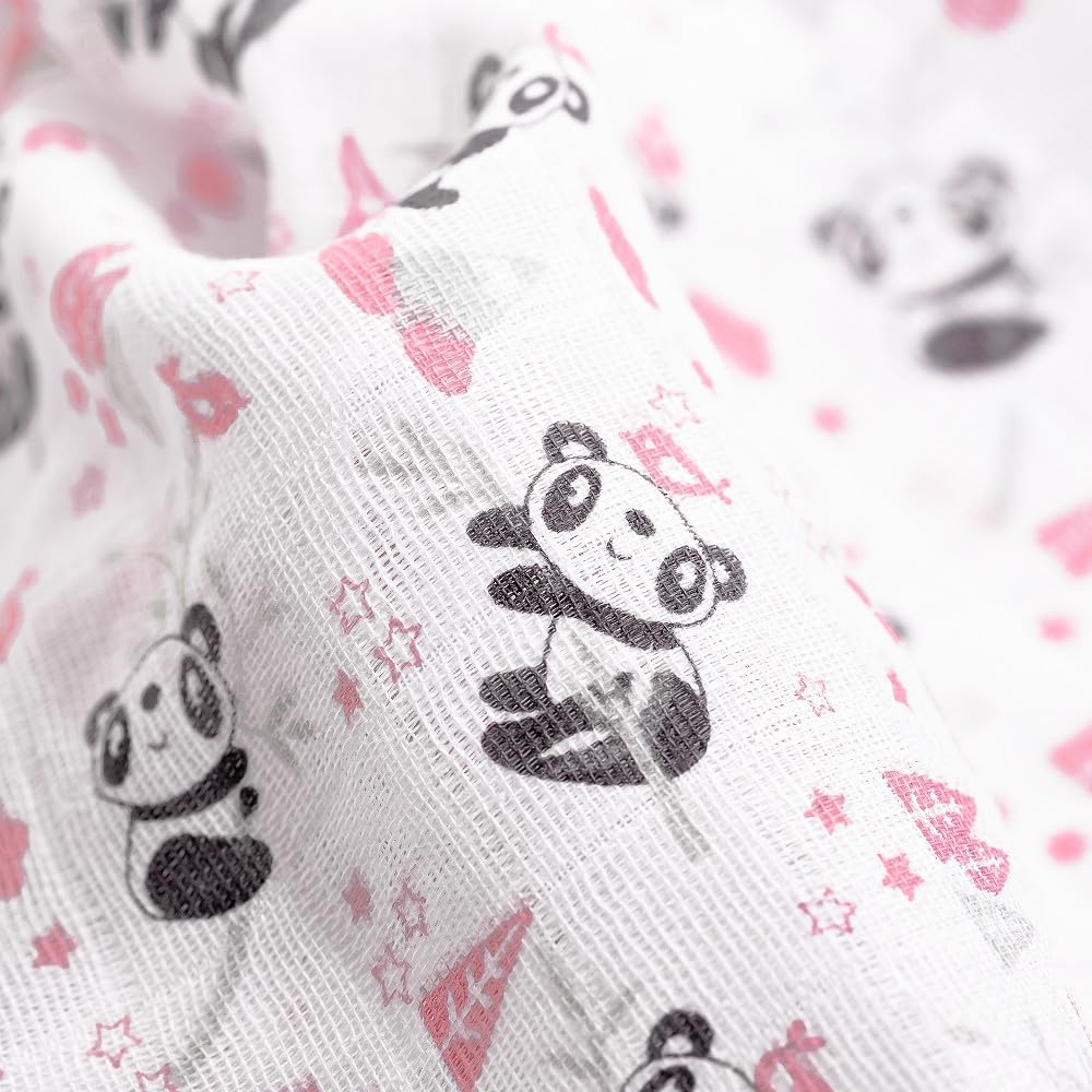 Interbaby puuvillaiset harsopyyhkeet 80 × 80 cm, 3 kpl, vaaleanpunainen, malli 98971-02