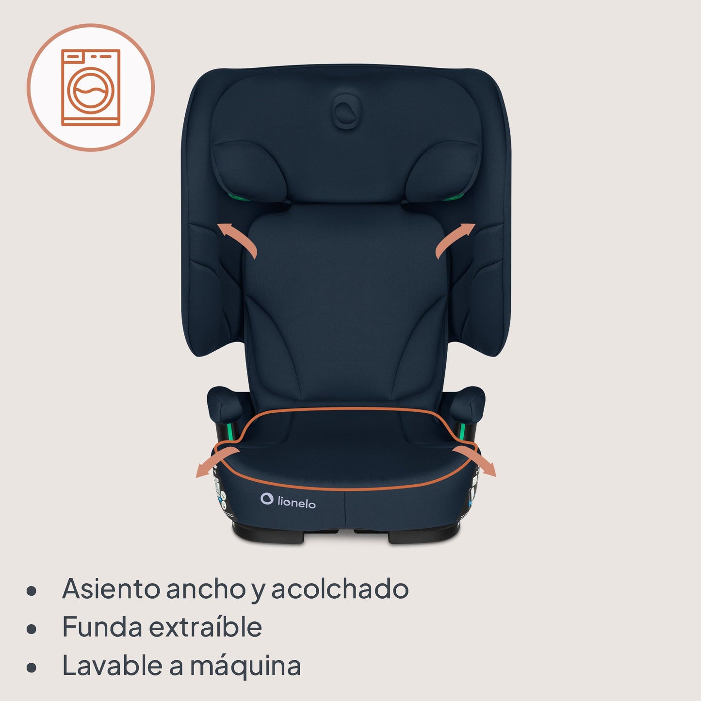 Lionelo Orin i-Size turvatool 100–150 cm ISOFIX, kokkuvolditav, (tumesinine)