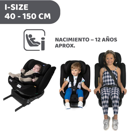 Chicco Unico Evo i-Size turvatool, 0–36 kg, 0–12 aastat, must