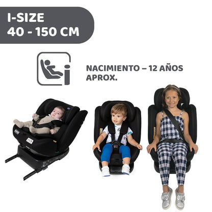 Chicco Unico Evo i-Size turvatool, 0–36 kg, 0–12 aastat, must