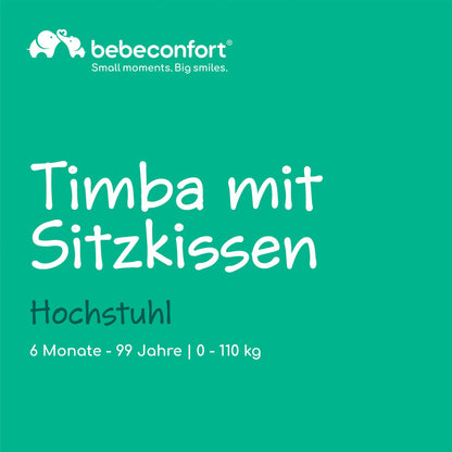 Bebeconfort Timba kasvav puidust söögitool padjaga, Grey Mist