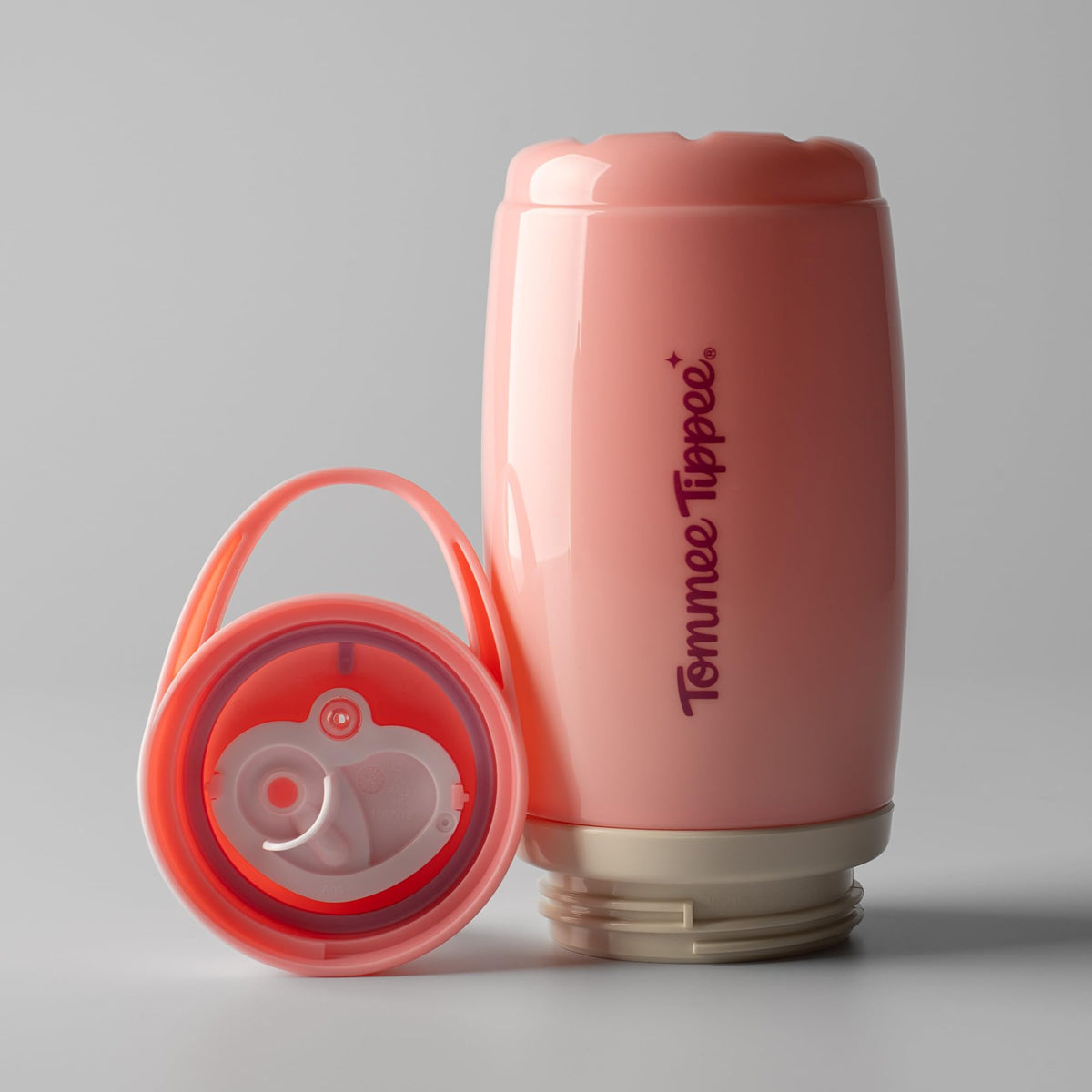 Tommee Tippee eristetty nokkamuki 266 ml, 2 kpl, vaaleanpunainen ja lila, 12+ kk