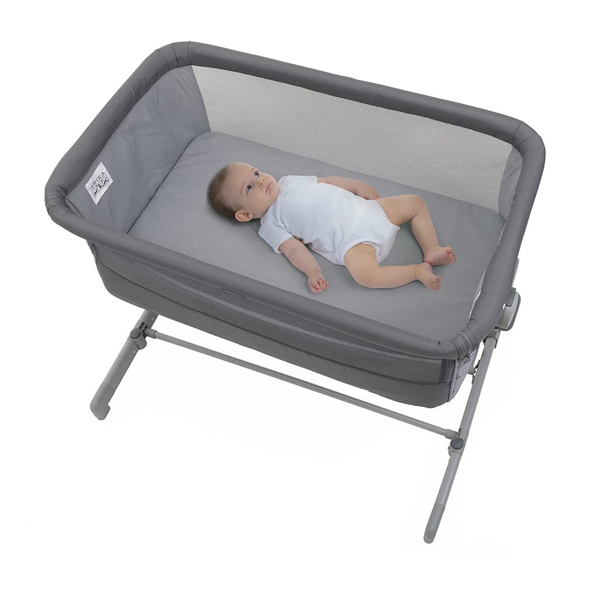 Chicco Next2Me Go -sivusänky vastasyntyneille, tummanharmaa (Dark Grey), 0–6 kuukautta