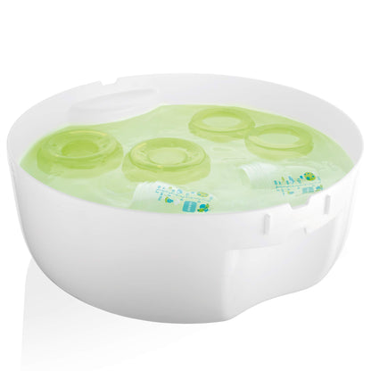 MAM mikrolaineahju sterilisaator lutipudelitele + 160ml lutipudel, luttidele ja tarvikutele, roheline