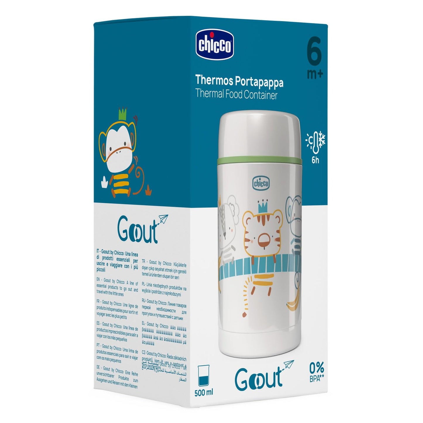 Chicco termonõu toidule, 500 ml, valge, 6 kuud+