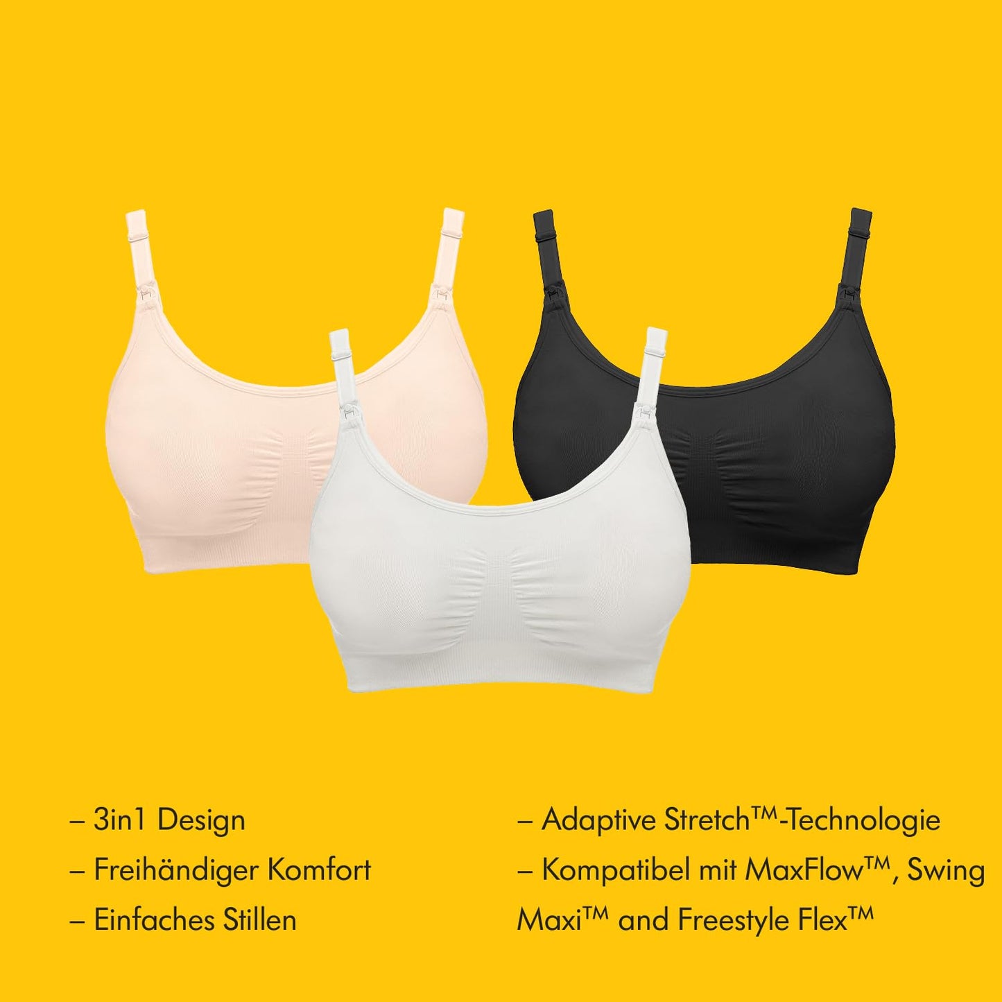 Medela 3-in-1 imetamis- ja pumpamisrinnahoidja, must, suurus L