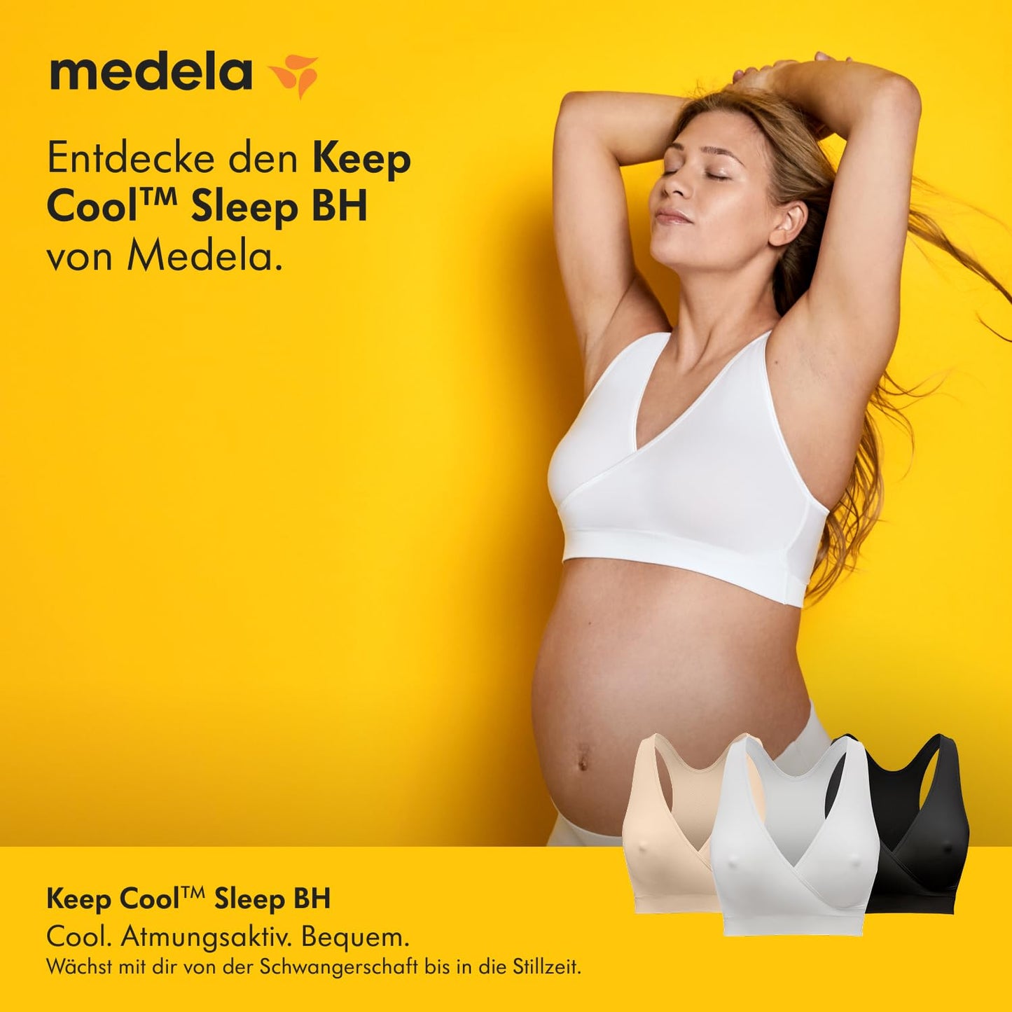Medela Keep Cool Sleep õmblusteta rinnahoidja, valge, suurus M, rasedus- ja imetamisrinnahoidja, mudel 101044261