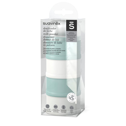 Suavinex roheline piimasegupulbri/pudruhelveste dosaator, 4-osaline