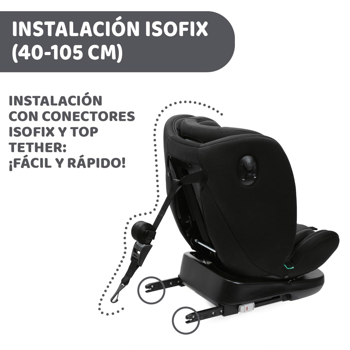 Chicco Unico Evo i-Size turvatool, 0–36 kg, 0–12 aastat, must