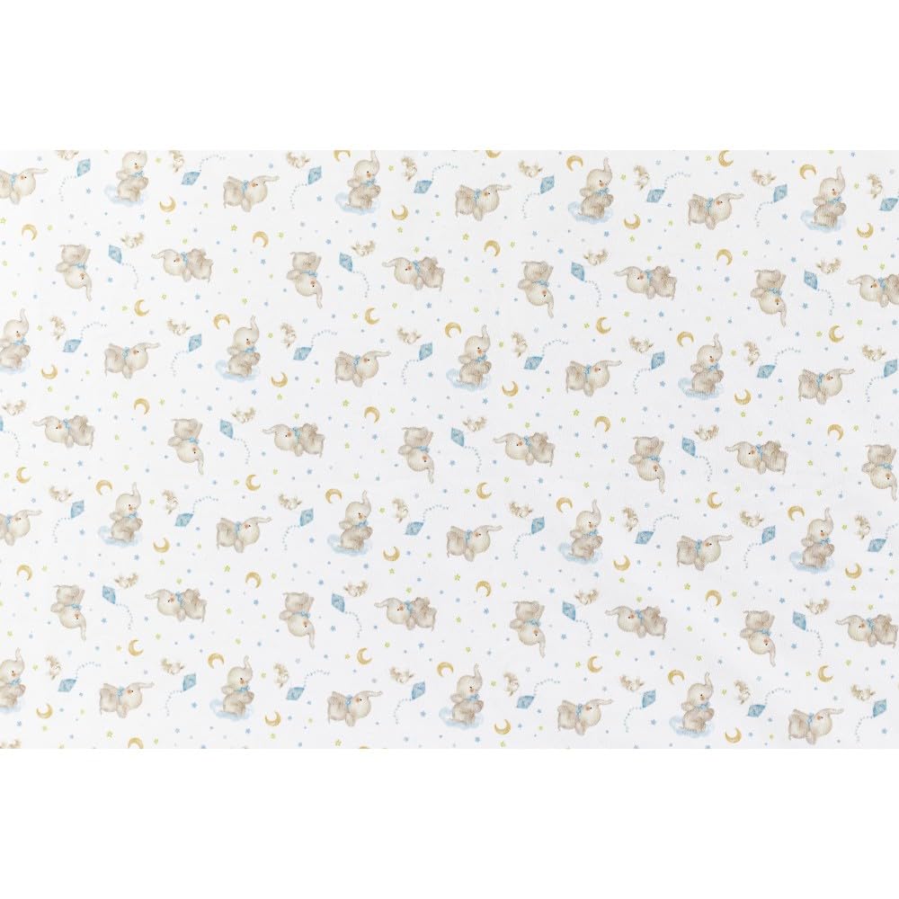 Interbaby beebitekk 80 × 110 cm – elevandi mustriga, sinine