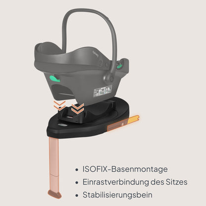 Lionelo Astrid i-Size Base Plus ISOFIX-jalusta turvakaukalolle, 180° kääntyvä, musta