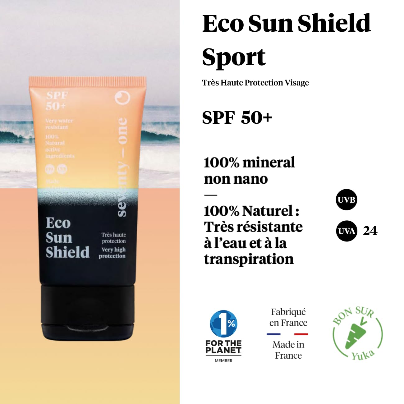 SeventyOne Percent Eco Sun Shield SPort SPF 50+ näokreem, 50 ml