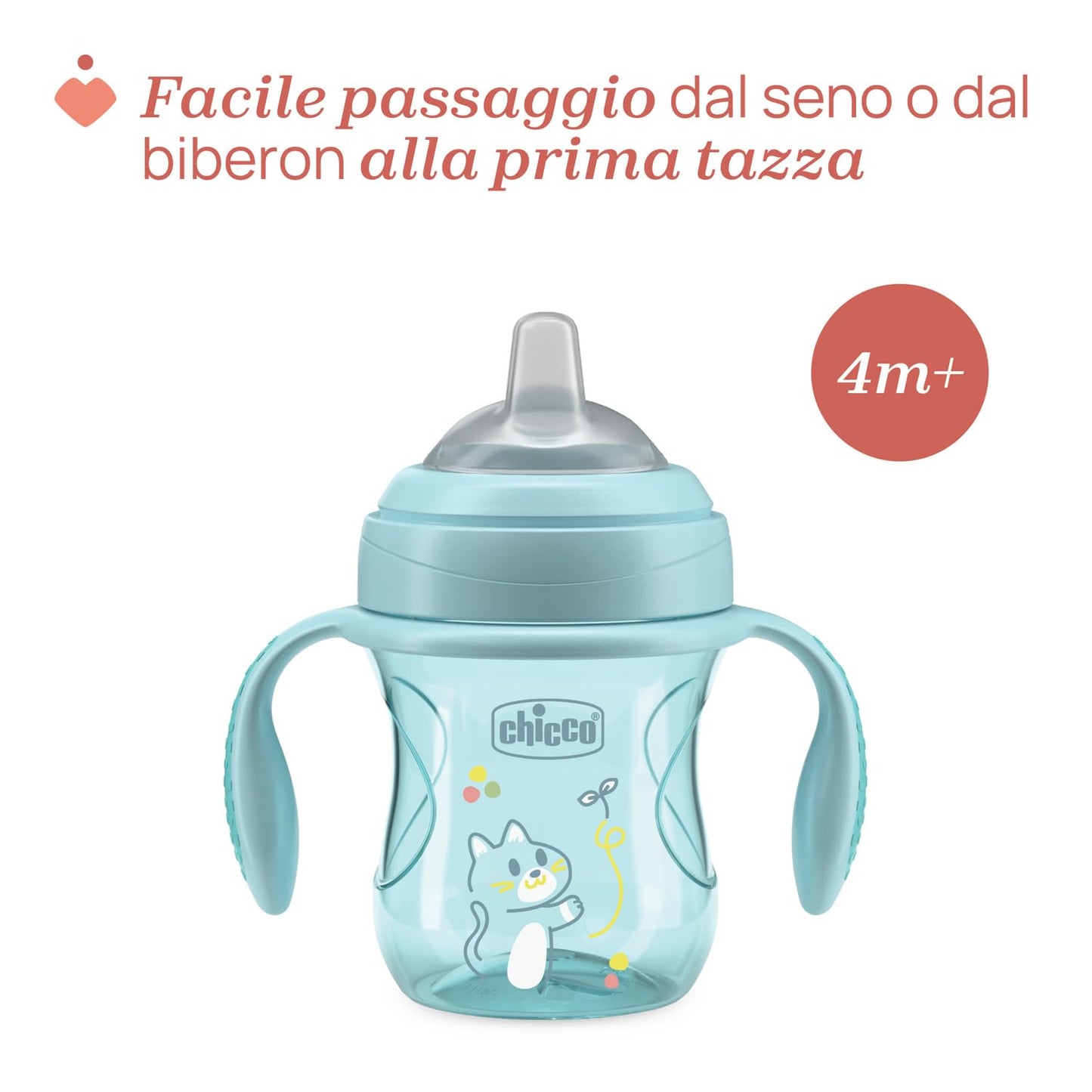 Chicco Transition Cup lekkekindel joogitops 200 ml, 4+, sinine