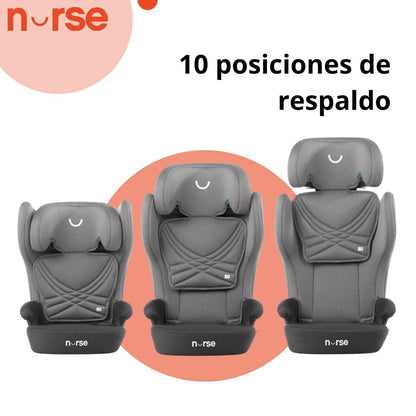 Nurse Spring turvatool i-Size 100-150 cm, kokkupandav, ISOFIX, hall