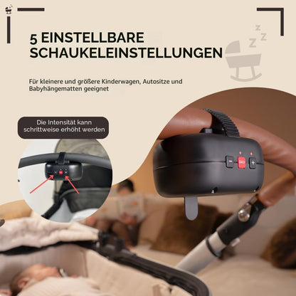 ZAZU Robby automaattinen vaunujen keinutin, musta, USB-ladattava, 40 minuutin ajastin, älykäs itkusensori