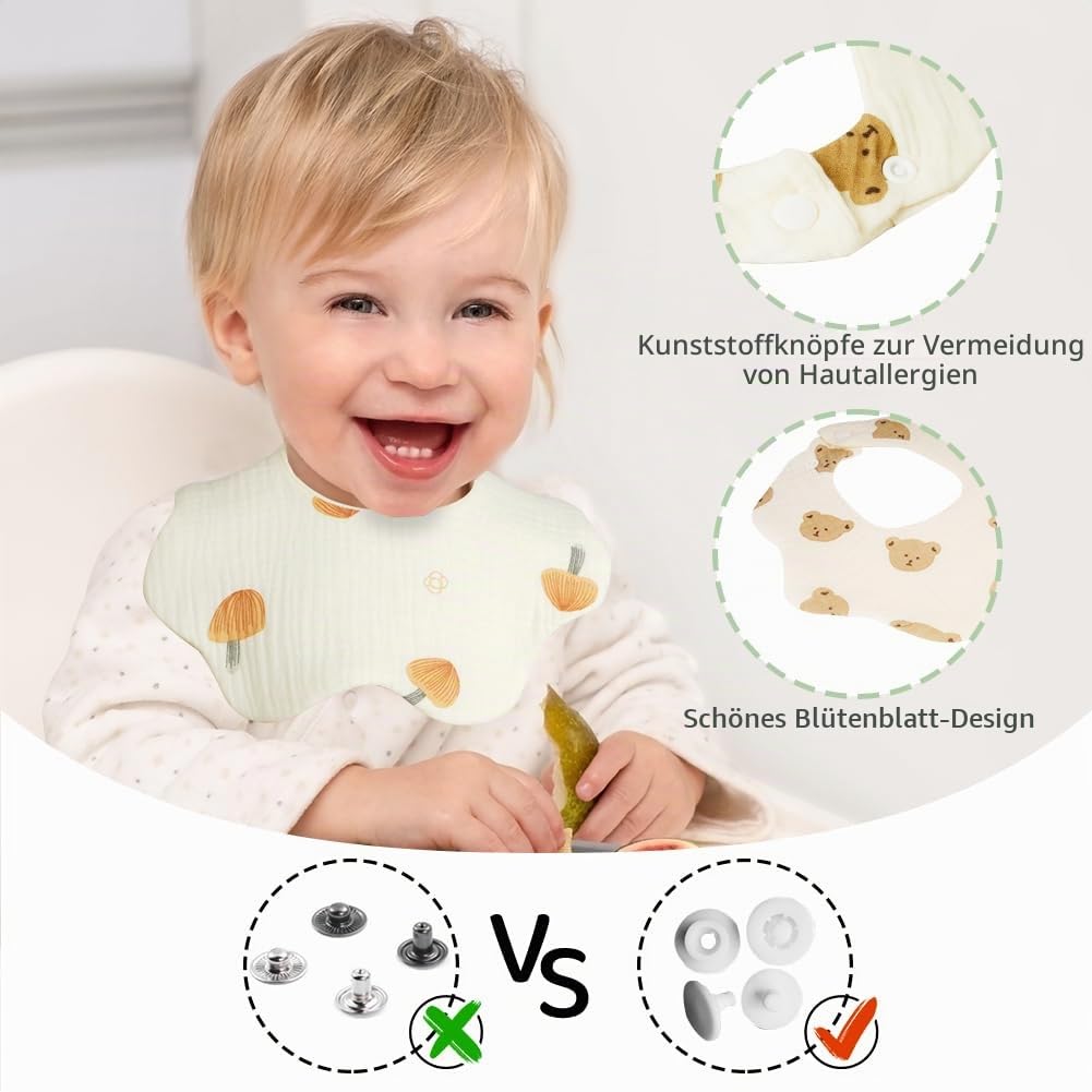 Vicloon musliinist pudipõlled 4 tk, 0-36 kuud, mitmevärviline