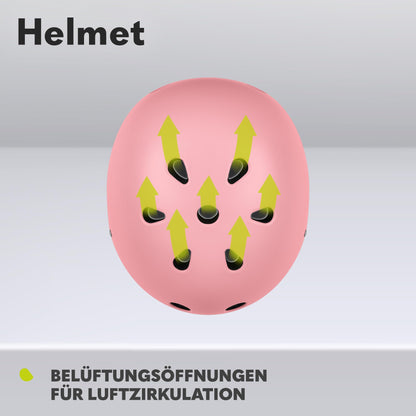 Lionelo Helmet lastenkypärä vaaleanpunainen, säädettävä 50-56 cm, leukasuojalla