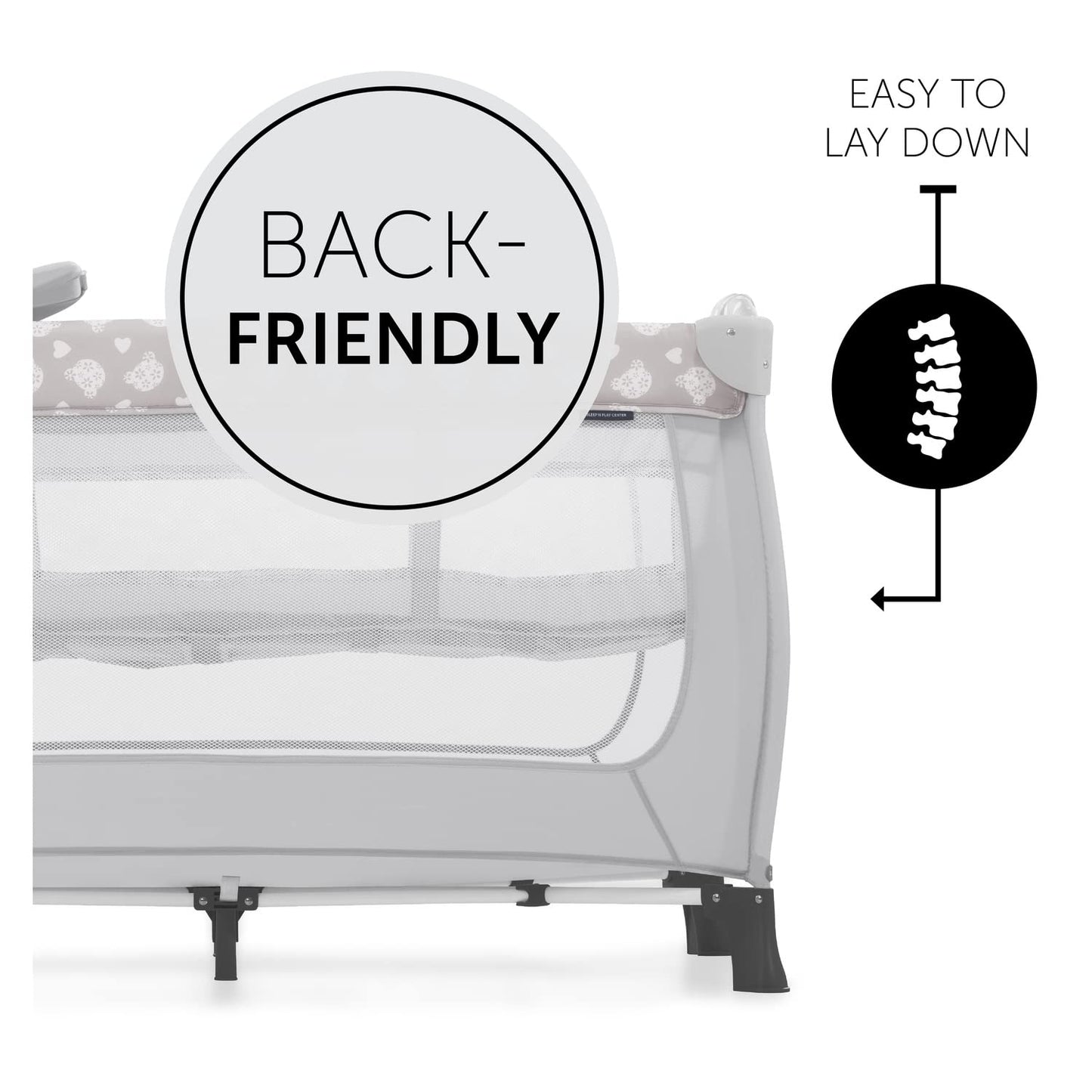 Hauck Sleep N Play Center reisivoodi 120 × 60 cm, Teddy Grey (0–15 kg)