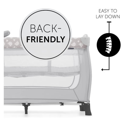 Hauck Sleep N Play Center reisivoodi 120 × 60 cm, Teddy Grey (0–15 kg)