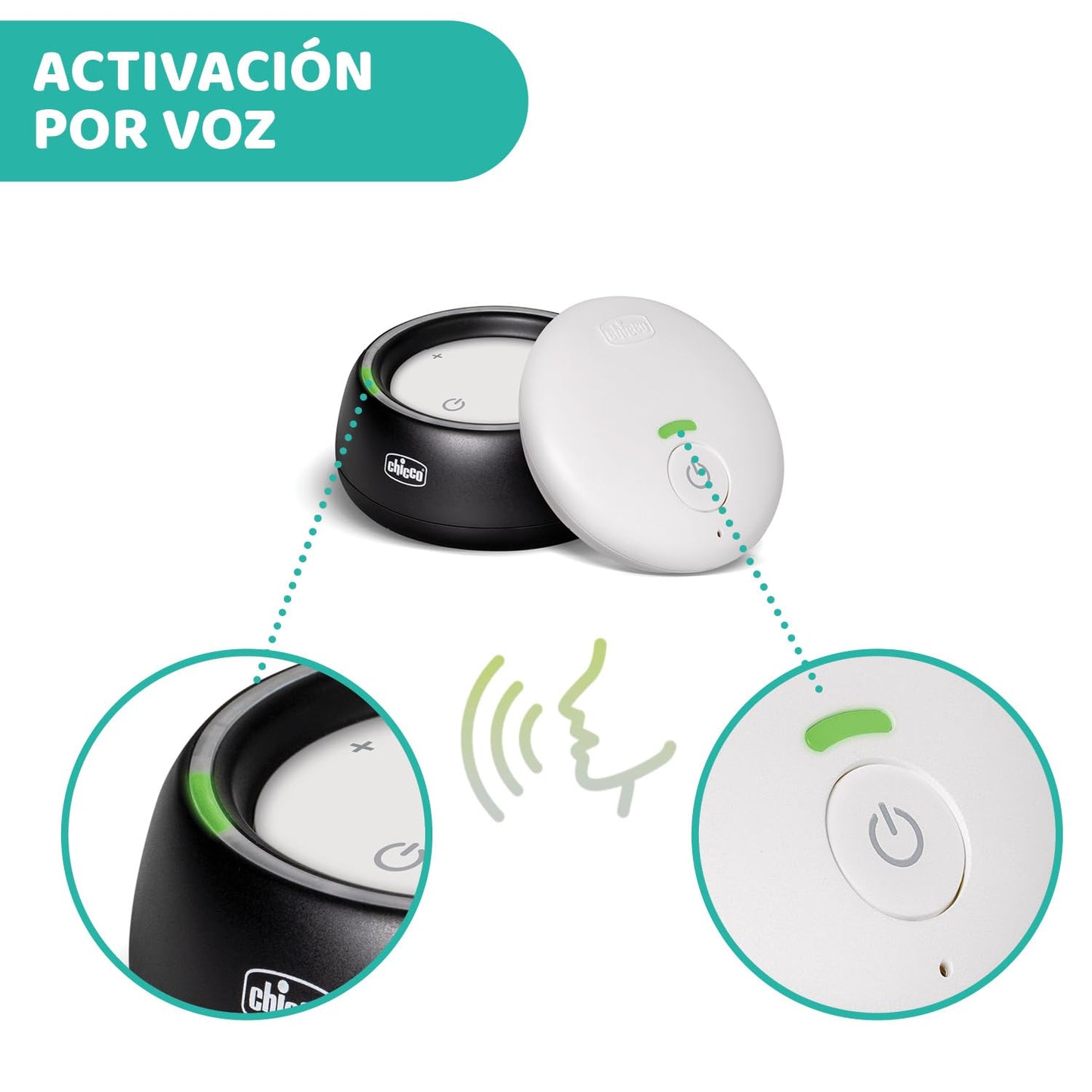 Chicco audio beebimonitor DECT-tehnoloogiaga, 300 m leviala