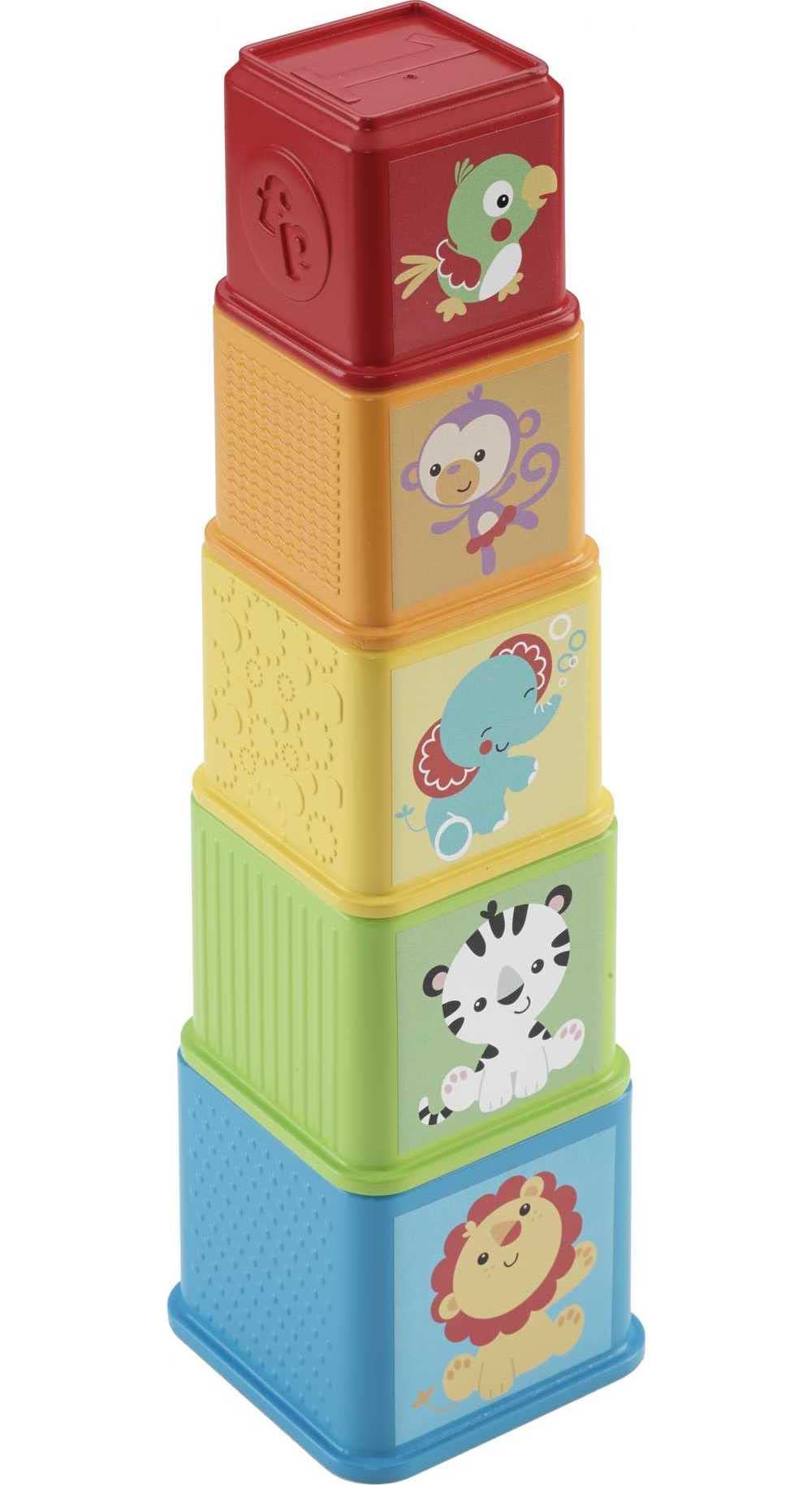 Fisher-Price Stack & Explore virnastamis- ja pesemisklotsid (5 tk), alates 6. elukuust