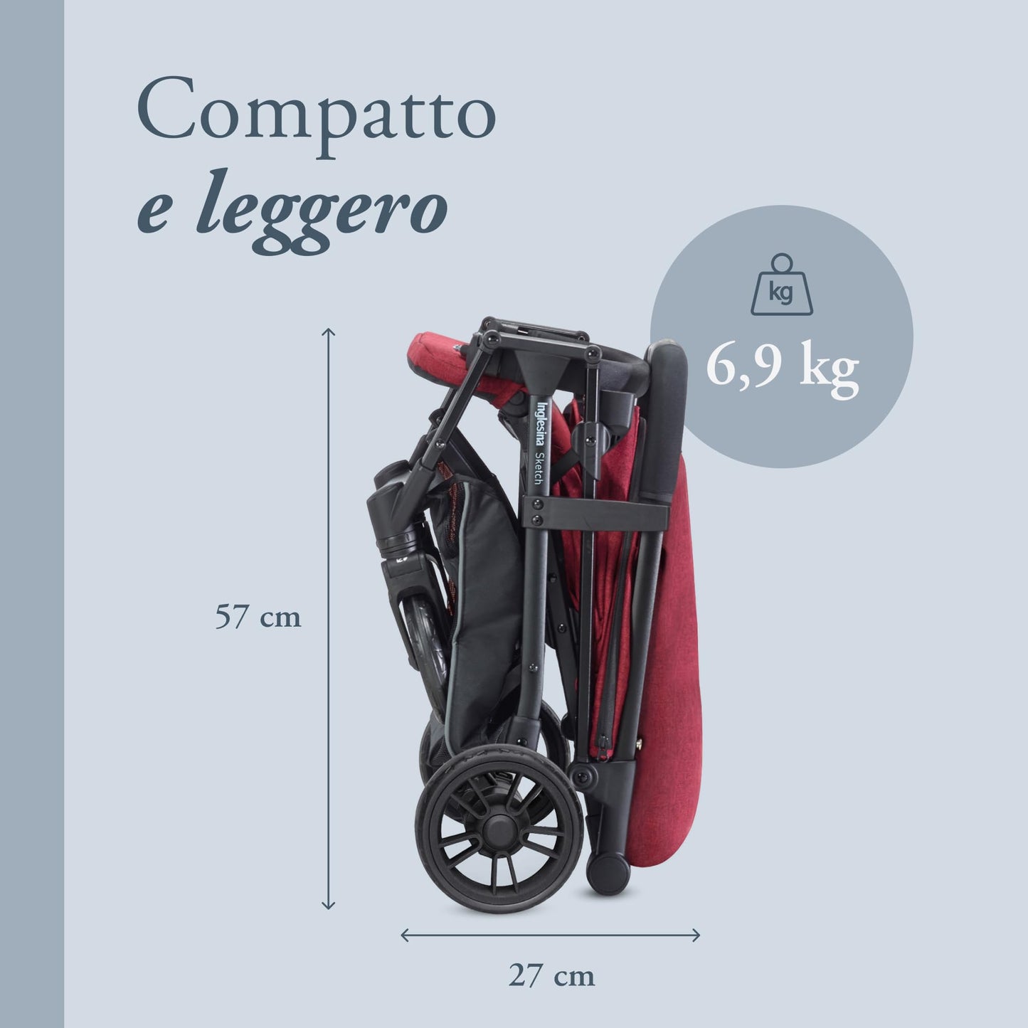 Inglesina Sketch kerge ja kompaktne kergkäru, tumesinine