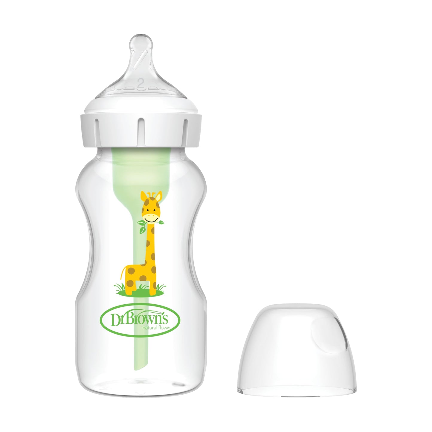 Dr. Brown's laia kaelaga lutipudel 270 ml Giraffe PP Options + N2 lutt