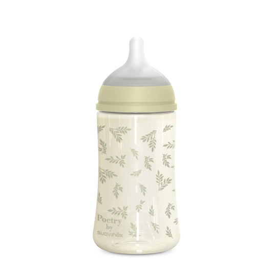 Suavinex lutipudel 270 ml SX Pro füsioloogilise silikoonlutiga, keskmine vool – Poetry, roheline