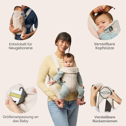 BabyBjörn Mini -kantoreppu, 3D-verkkokangas, kerma