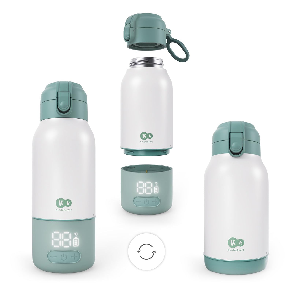 Kinderkraft GAJA pudelisoojendaja 2-ühes termospudel 500 ml, hall