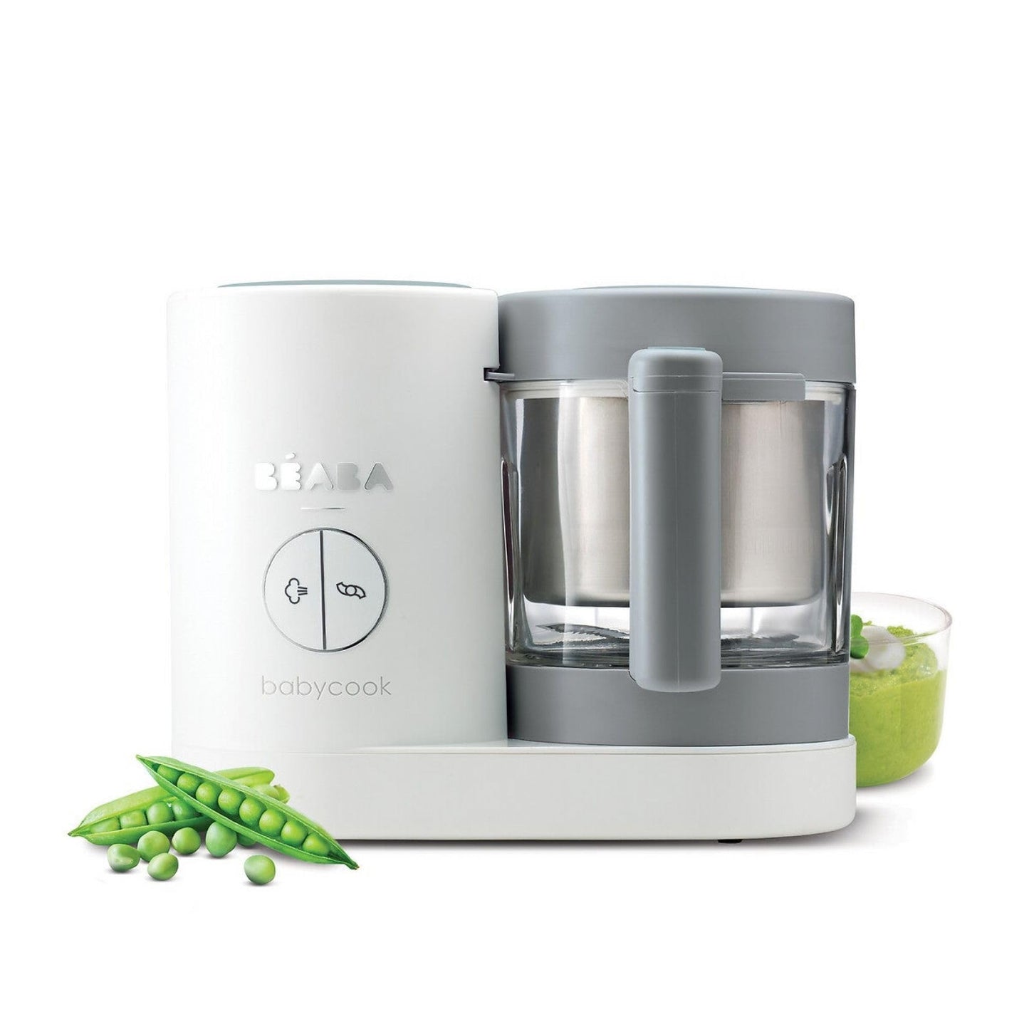 BEABA Babycook NEO beebitoidu valmistaja, klaas ja roostevaba teras, 1250 ml, hall/valge