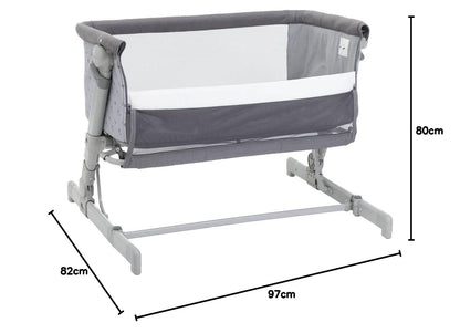 Chicco Next2Me Go -sivusänky vastasyntyneille, tummanharmaa (Dark Grey), 0–6 kuukautta