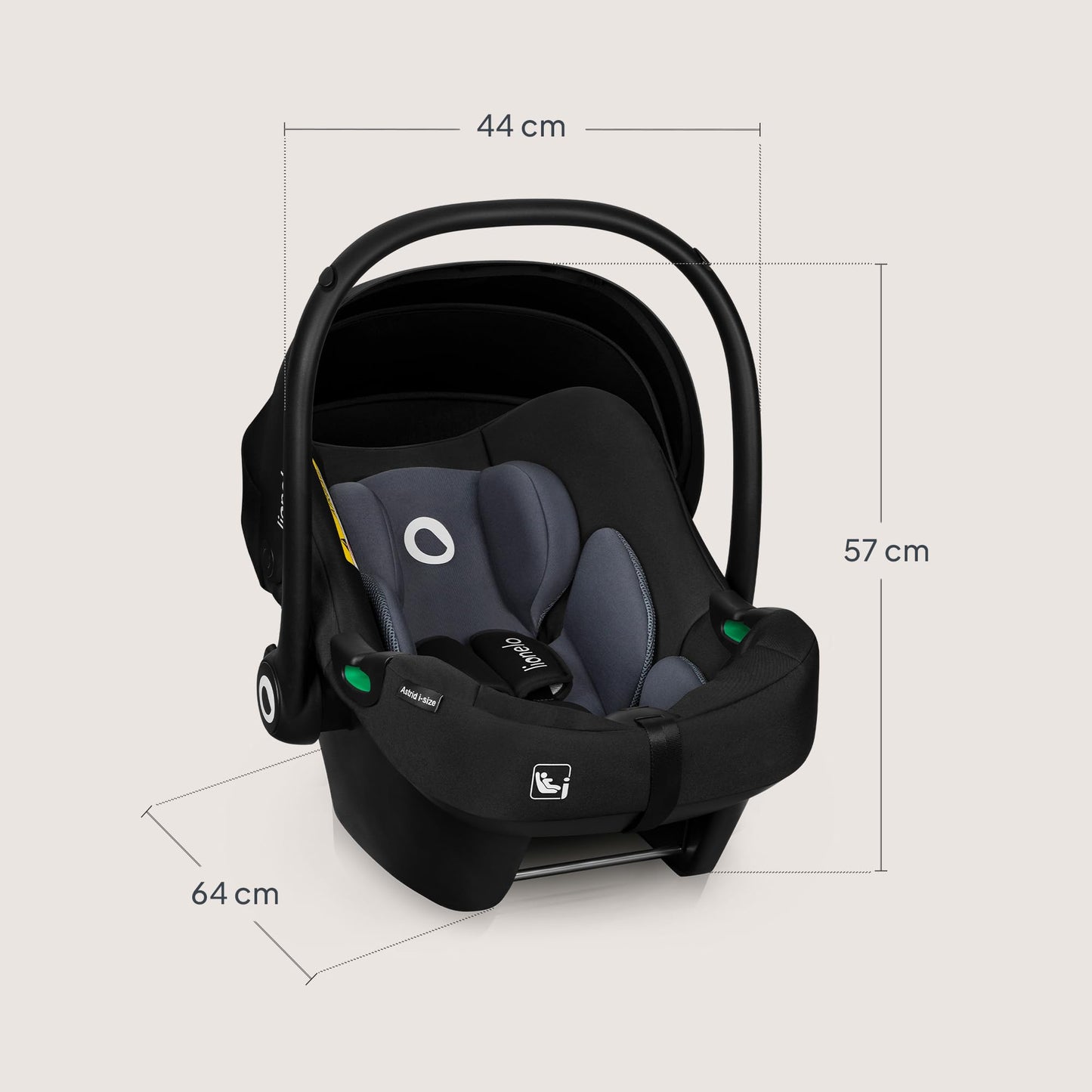 Lionelo Astrid i-Size turvahäll 40–87 cm (R129), ADAC testitud, must