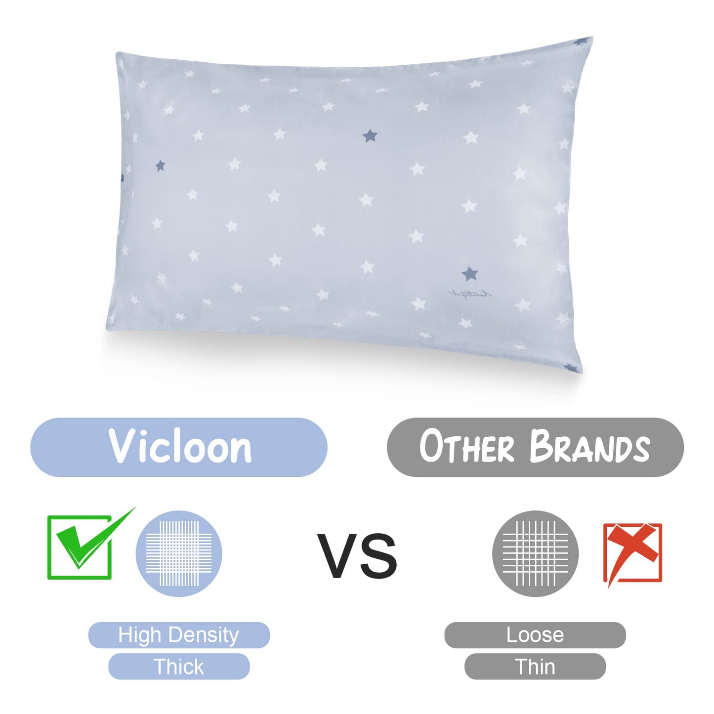 Vicloon laste padjapüürid, 2 tk, 40 x 60 cm, hallid tähed