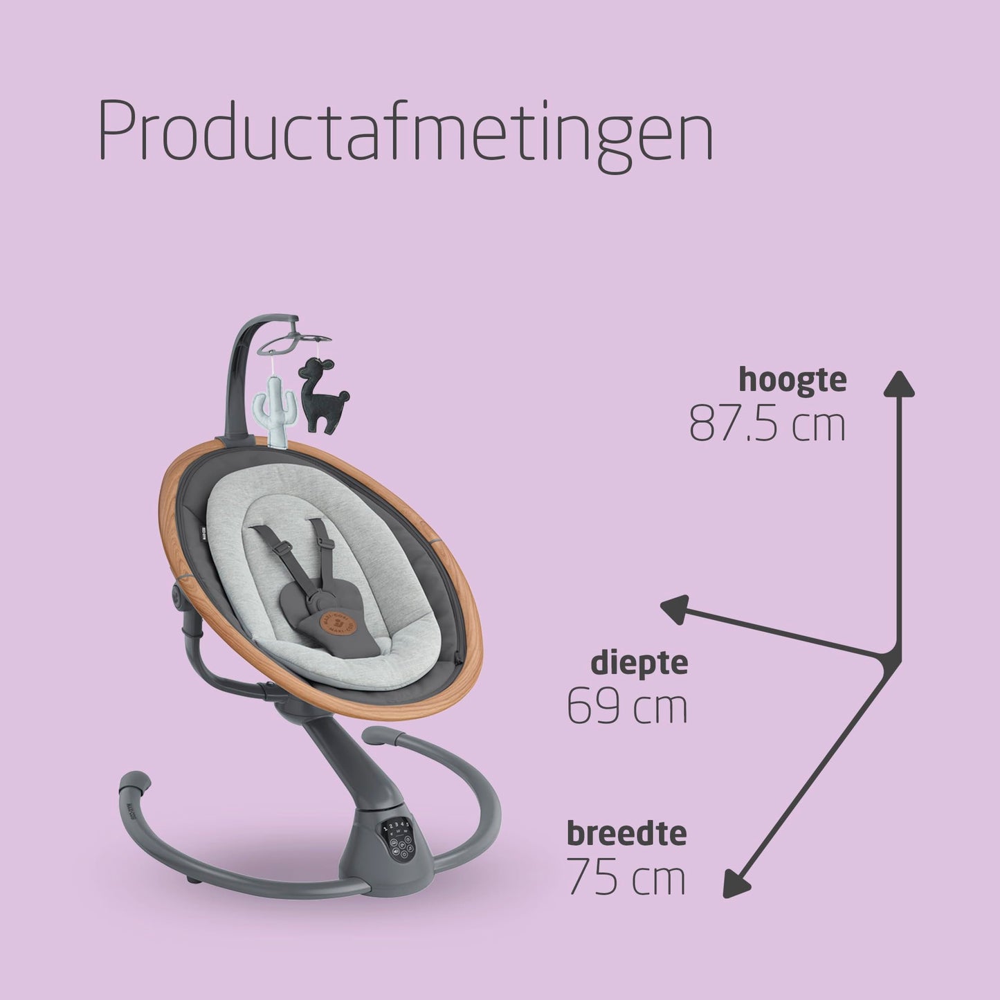 Maxi-Cosi Cassia elektriline beebikiik, 0–6 kuud, 9 kg, 360° pöörlev iste, Essential Graphite