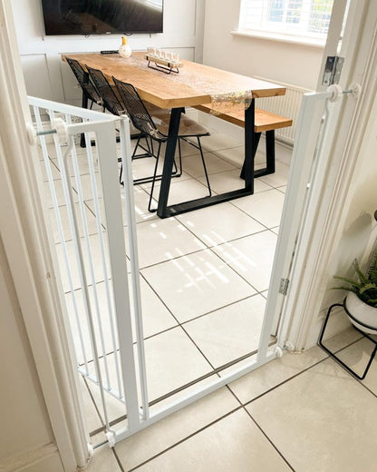 Safetots metallinen turvaportti Extra High, valkoinen, 68,5–75 cm, 104 cm