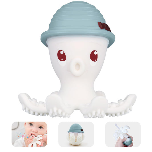 Mombella Octopus purulelu vauvoille 6-18 kk, BPA-vapaa, raudanvihreä