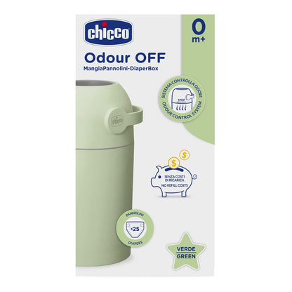 Chicco lõhnakindel mähkmekonteiner, kuni 25 mähkmele, roheline