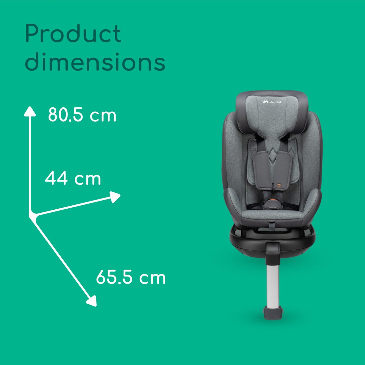 Bebeconfort RevolveFix Plus 360 i-Size pööratav turvatool 40–150 cm (0–12 a), hall