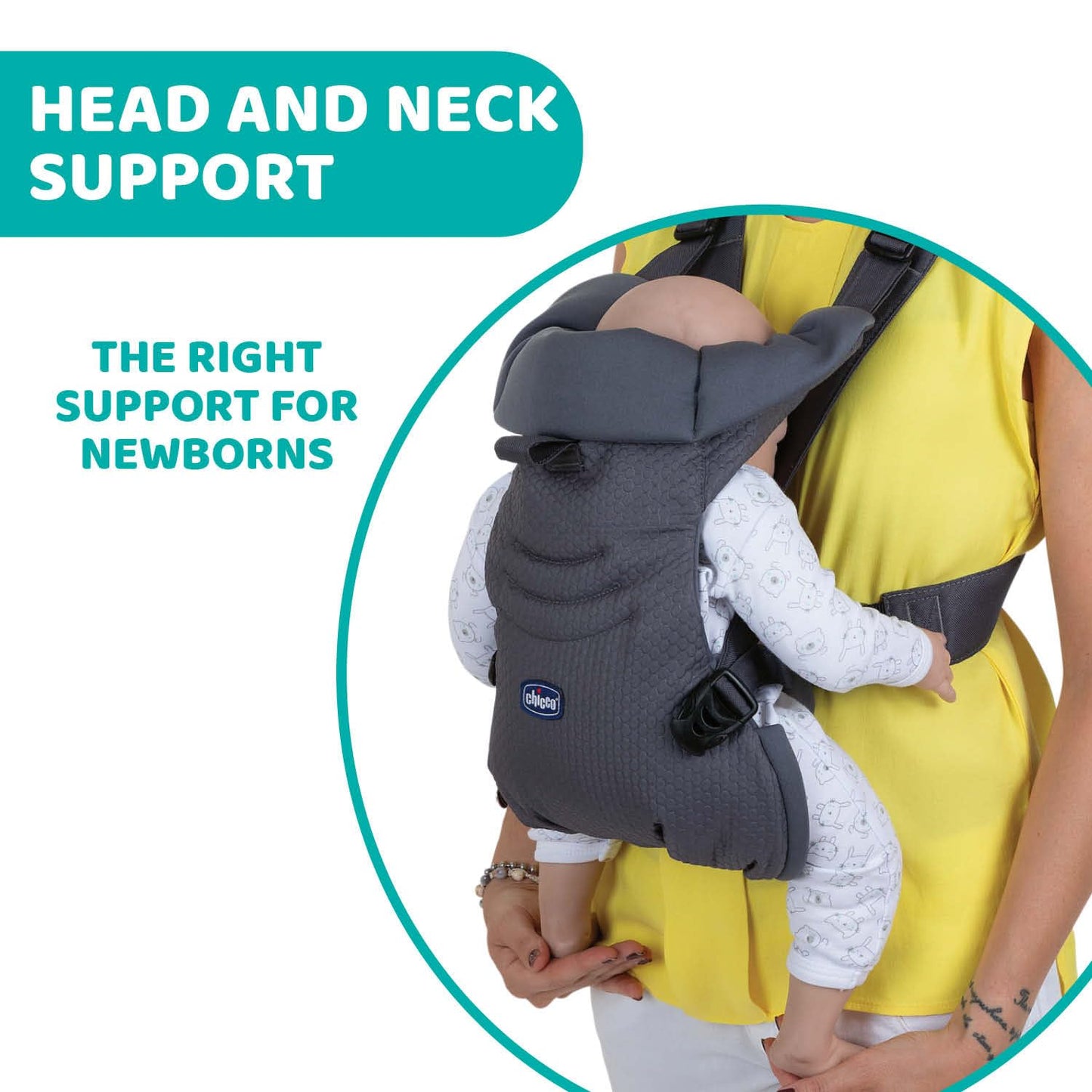 Chicco EasyFit beebikandekott vastsündinule, hall, kuni 9 kg
