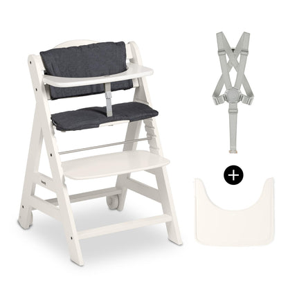 Hauck Beta+ puidust söögitoolide komplekt rataste ja kandikuga (kuni 90 kg)