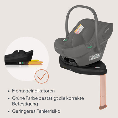 Lionelo Astrid i-Size Base Plus ISOFIX-jalusta turvakaukalolle, 180° kääntyvä, musta