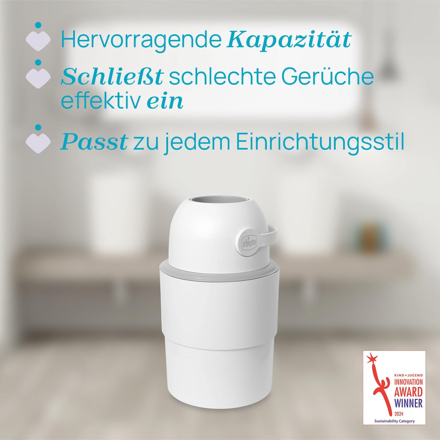 Chicco Compact Odor Control mähkmeämber, kokkupandav, valge