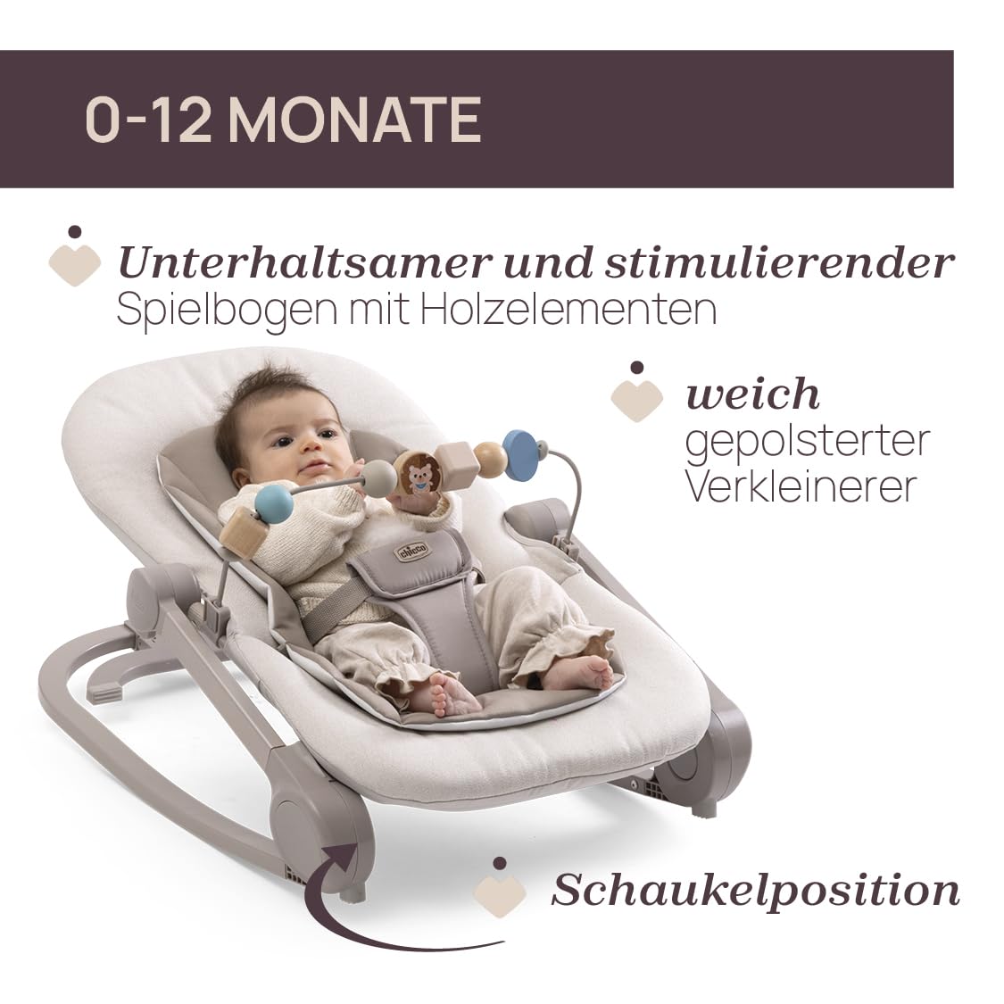 Chicco Magia 2-ühes beebikiik, kuni 18 kg, vanill/beež