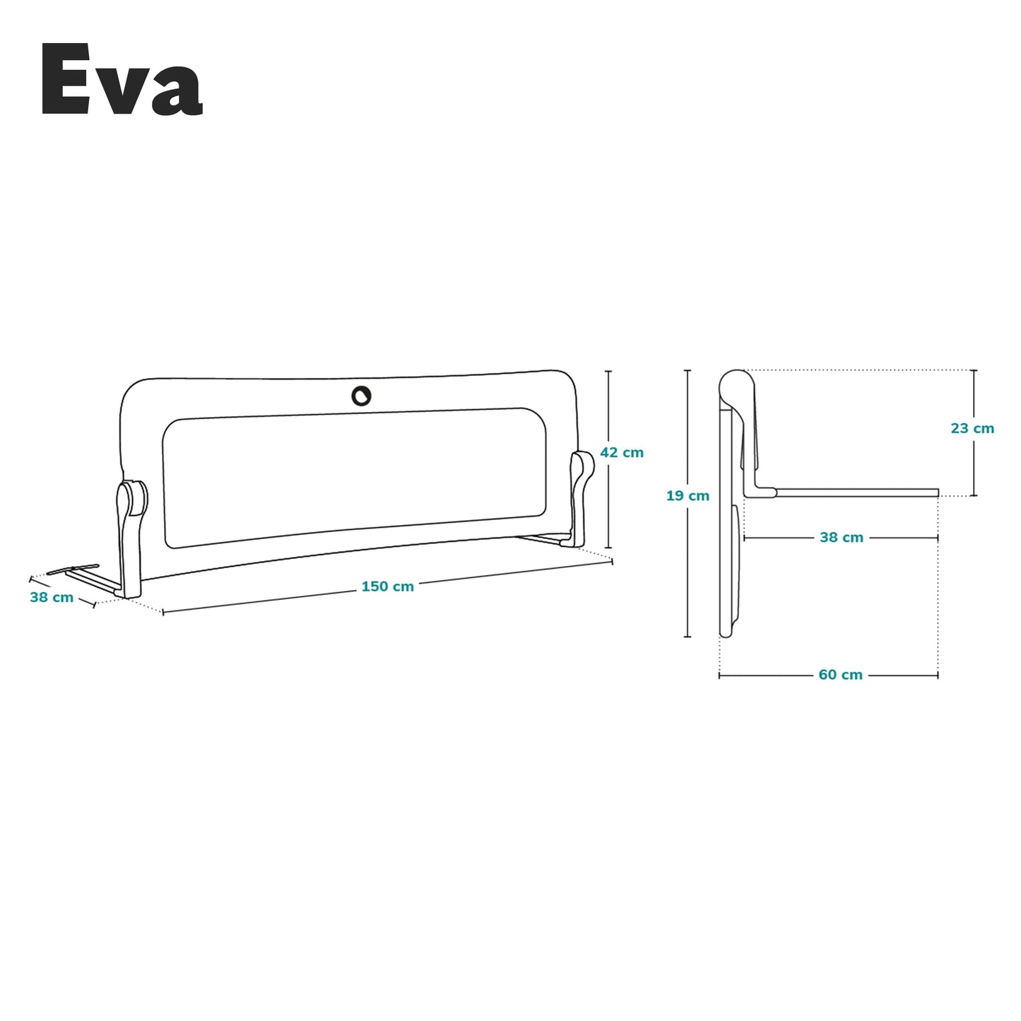 Lionelo Eva universaalne voodipiire 150 × 42 cm, hall