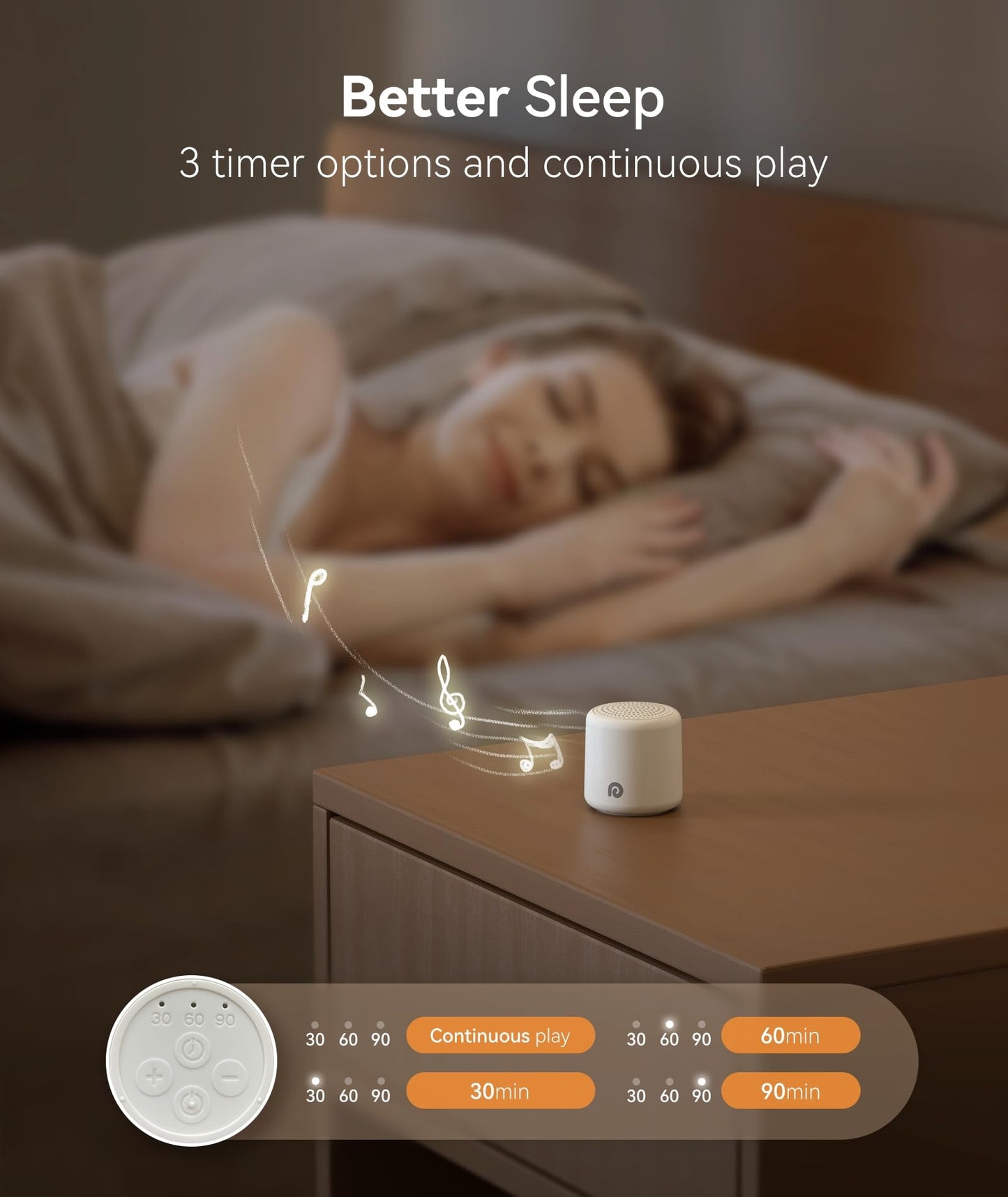 Dreamegg Pocket Sleep 1 valge müra masin beebidele, USB-C, 16 heli